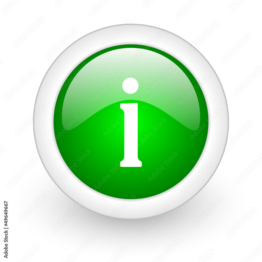 information green circle glossy web icon on white background information green circle glossy web icon on white background