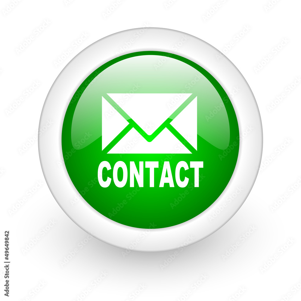 contact green circle glossy web icon on white background contact green circle glossy web icon on white background