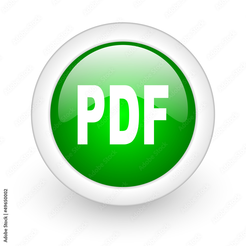 pdf green circle glossy web icon on white background pdf green circle glossy web icon on white background