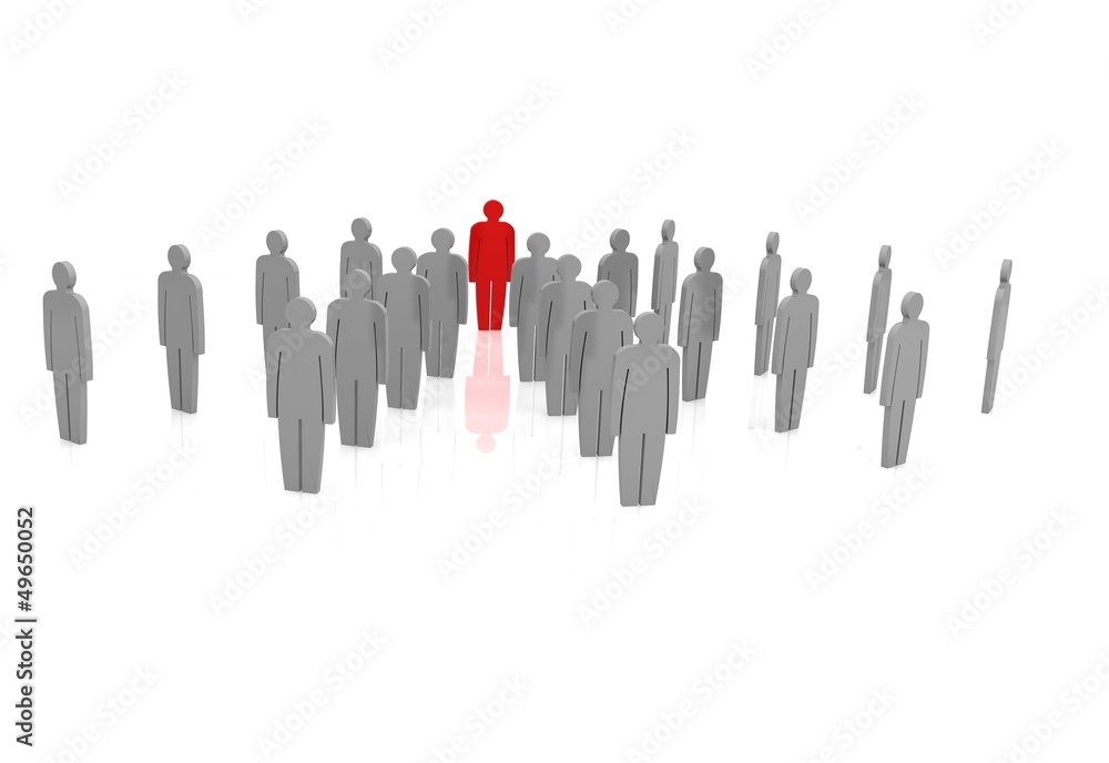 team and leader in white background team and leader in white background