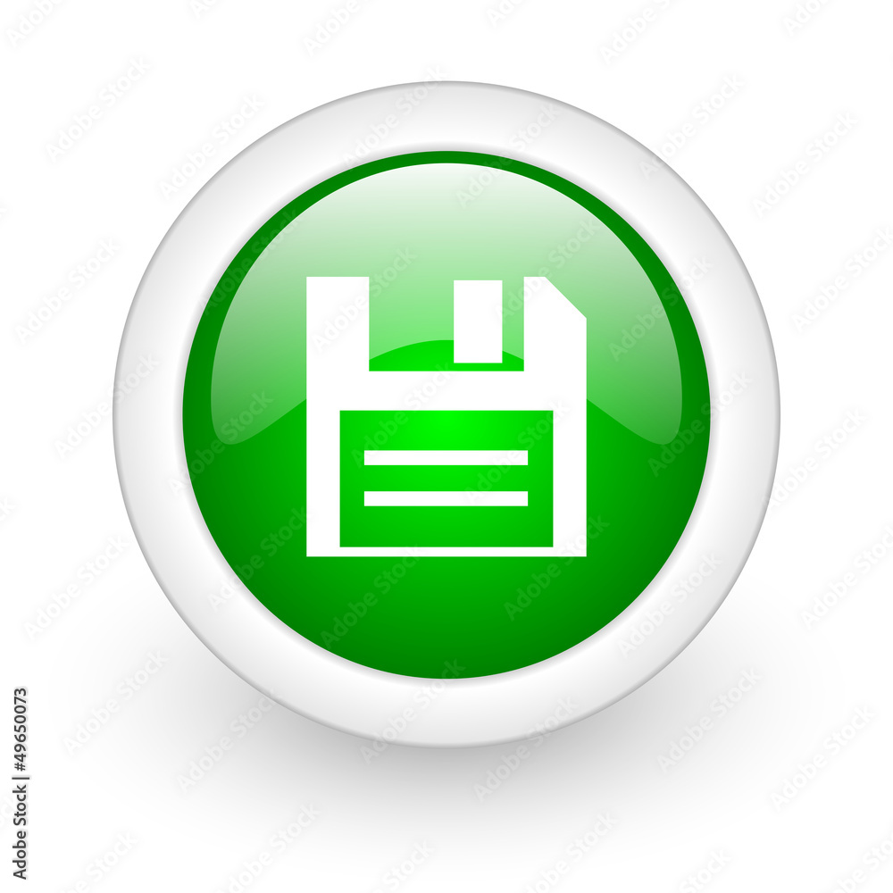 disk green circle glossy web icon on white background disk green circle glossy web icon on white background