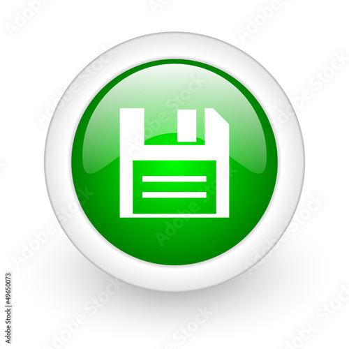 disk green circle glossy web icon on white background