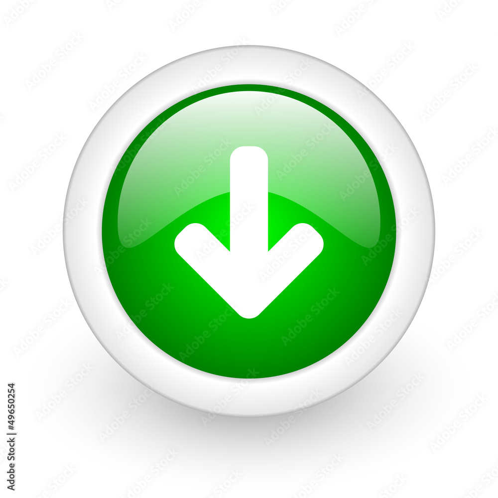 arrow down green circle glossy web icon on white background arrow down green circle glossy web icon on white background