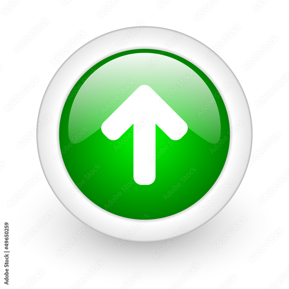 arrow up green circle glossy web icon on white background arrow up green circle glossy web icon on white background
