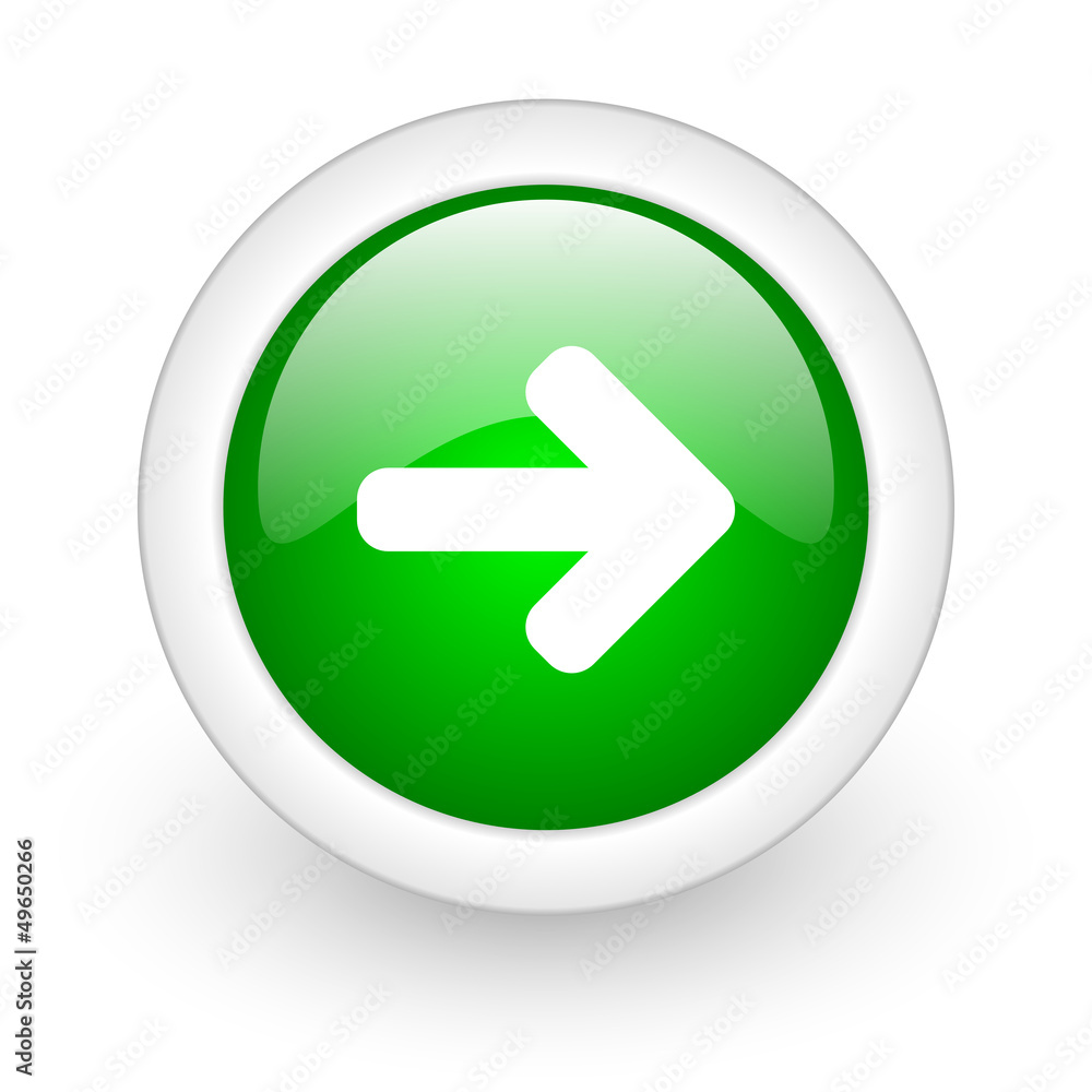 arrow right green circle glossy web icon on white background arrow right green circle glossy web icon on white background