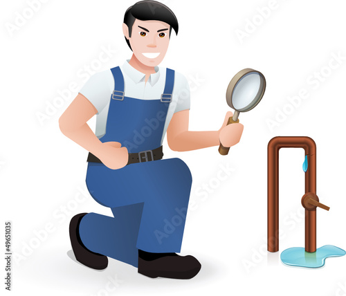 Plumber looking for a leak
