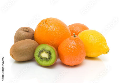 ripe fruit on a white background close-up