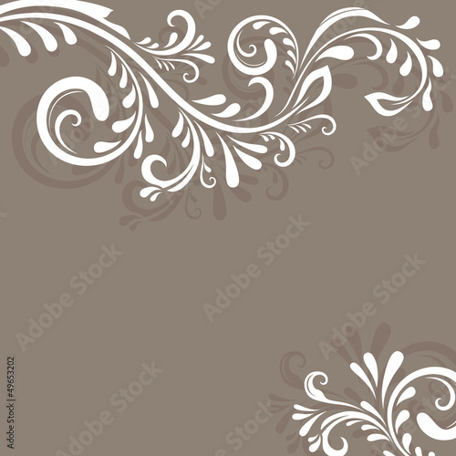 Beige vector background with floral ornament