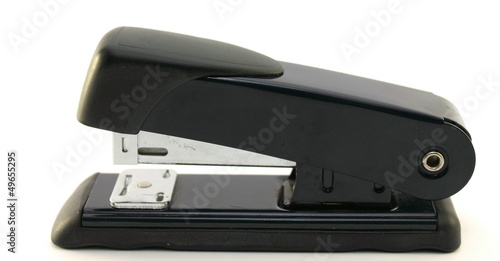 Black professional stapler isolated on white background