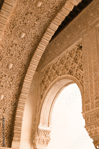 Moorish architecture in the "Patio del Cuarto Dorado" (Patio of