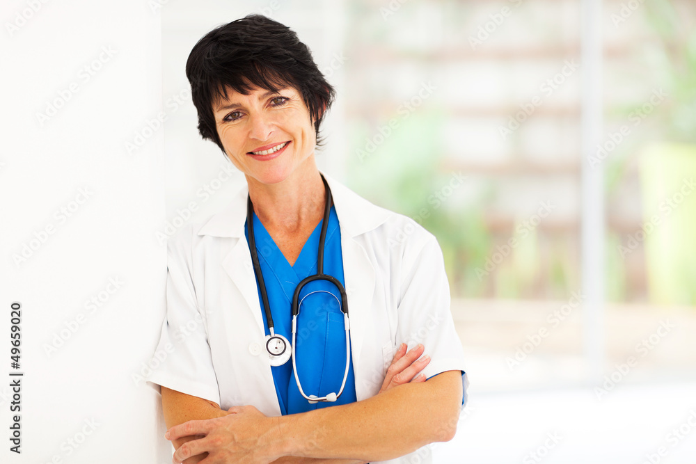 pretty female middle aged hospital worker portrait pretty female middle aged hospital worker portrait