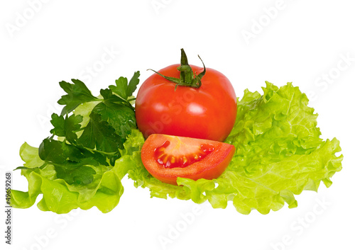Lettuce with tomato and parsley