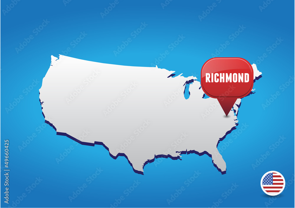 Richmond on USA map