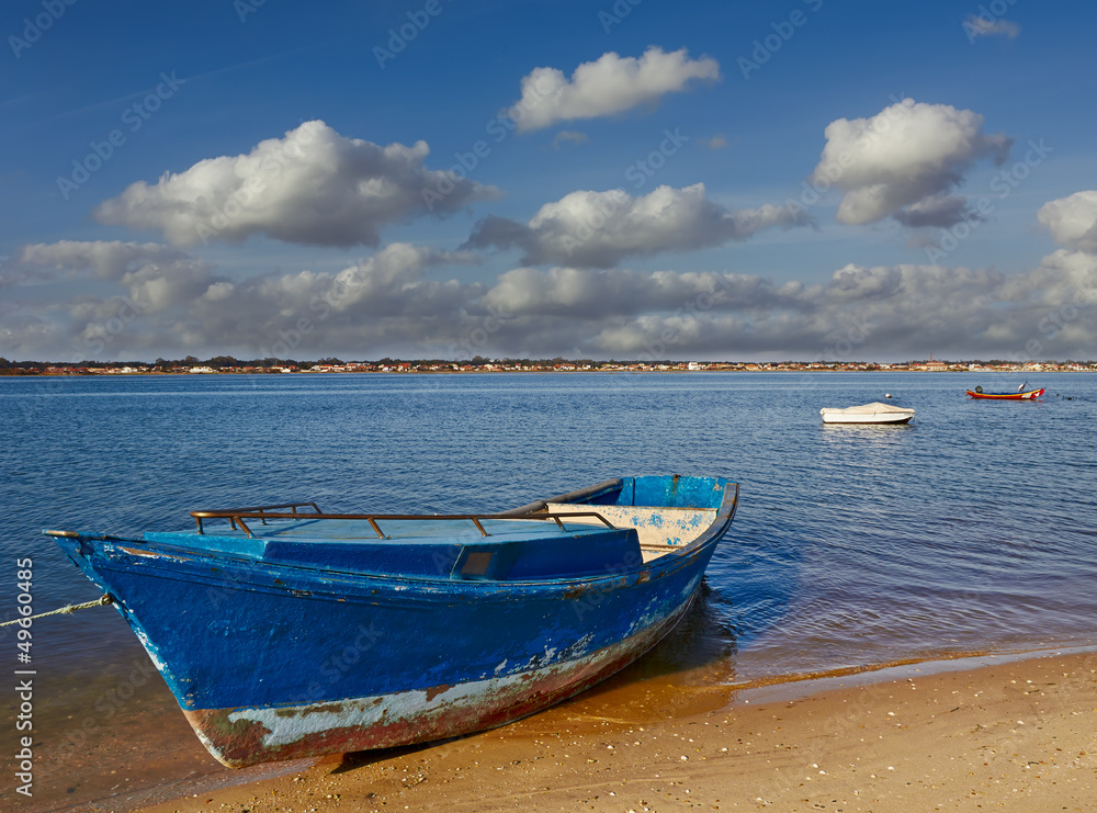 Boats at the lagoon, Aveiro in Portugal