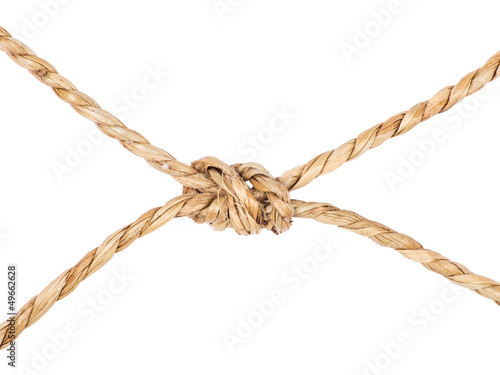 rope with knot, isolated on white