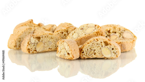 Aromatic cookies cantuccini isolated on white