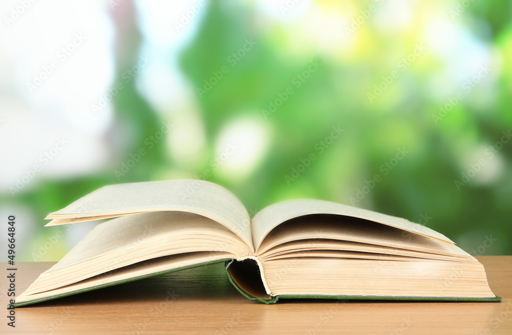 Opened book on bright background Opened book on bright background
