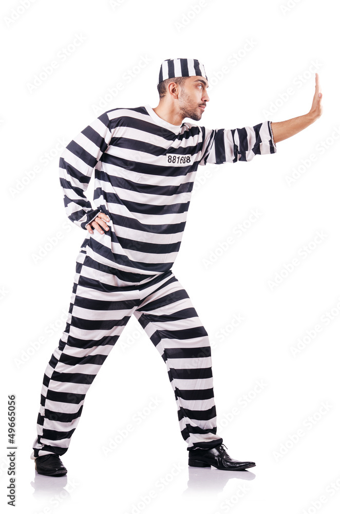 Convict criminal in striped uniform Convict criminal in striped uniform