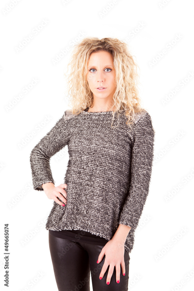 Beautiful blonde woman posing