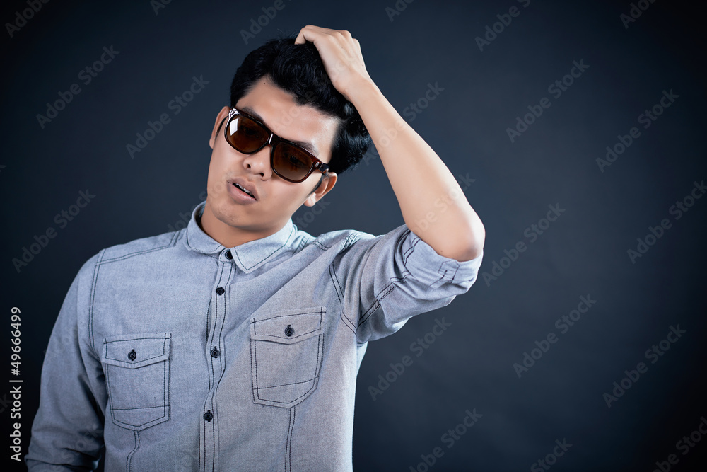 Fototapeta premium Handsome man take in the studio