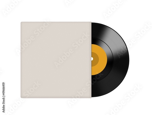 Vinyl record with blank cover photo