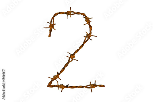 Barbed wire alphabet

