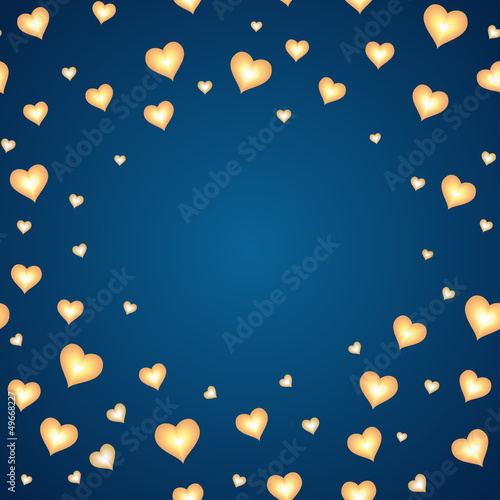 Background with cartoon hearts, template for card