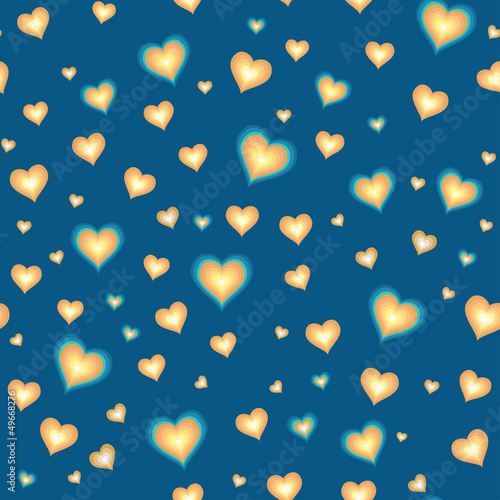 Seamless background with cartoon hearts