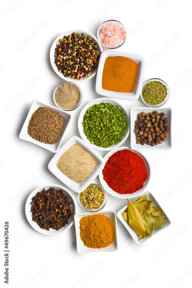 Various spices and herbs.