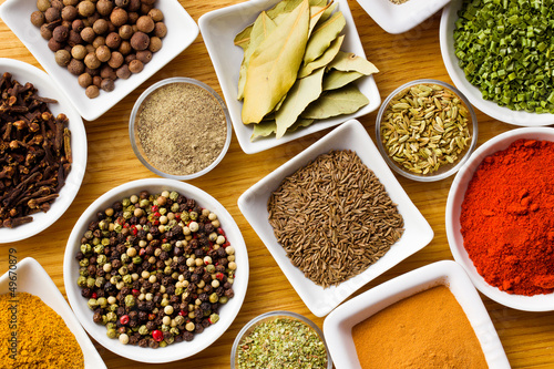 Various spices and herbs.