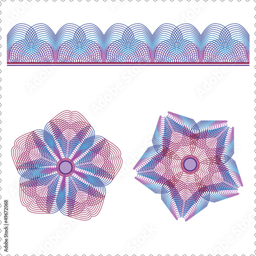 guilloche, spirograph ornamental border and pattern