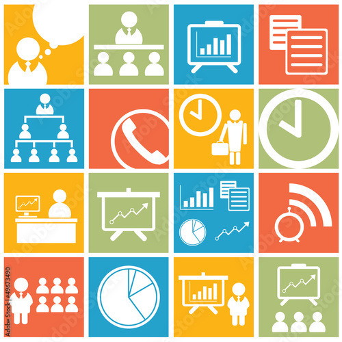 Business office icon and symbol set