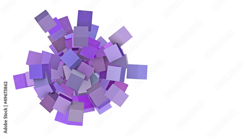 3d render concentric cubes in purple magenta on white 3d render concentric cubes in purple magenta on white