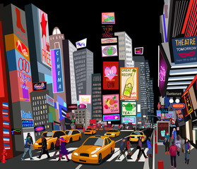 Poster Art Studio New Yorker Strassenschlucht mit Verkehr  © Isaxar