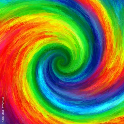 Abstract art twirl rainbow colorful painted background