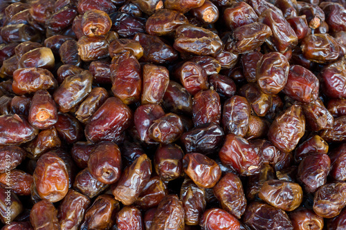 Dried date fruits with sugar , Close Up