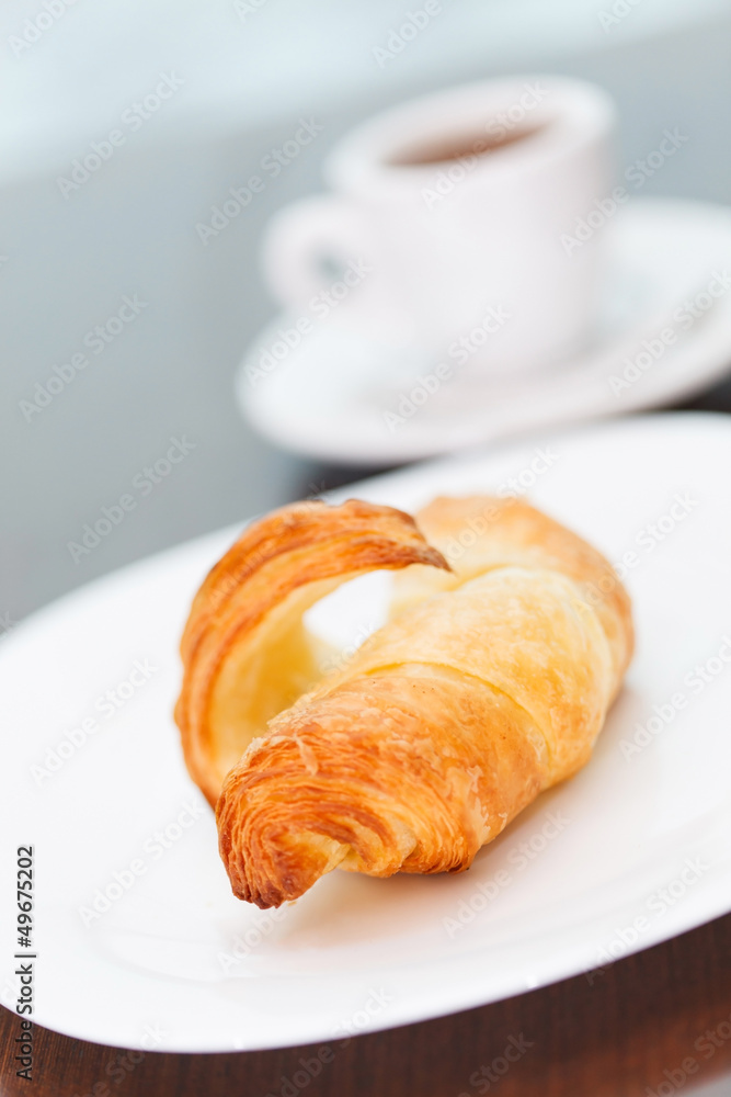 morning coffee with croissant