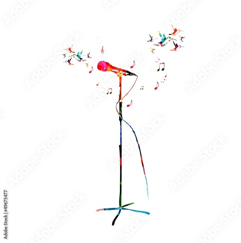 Colorful music background. Vector