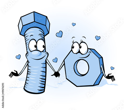 bolt and nut cartoon - belong together