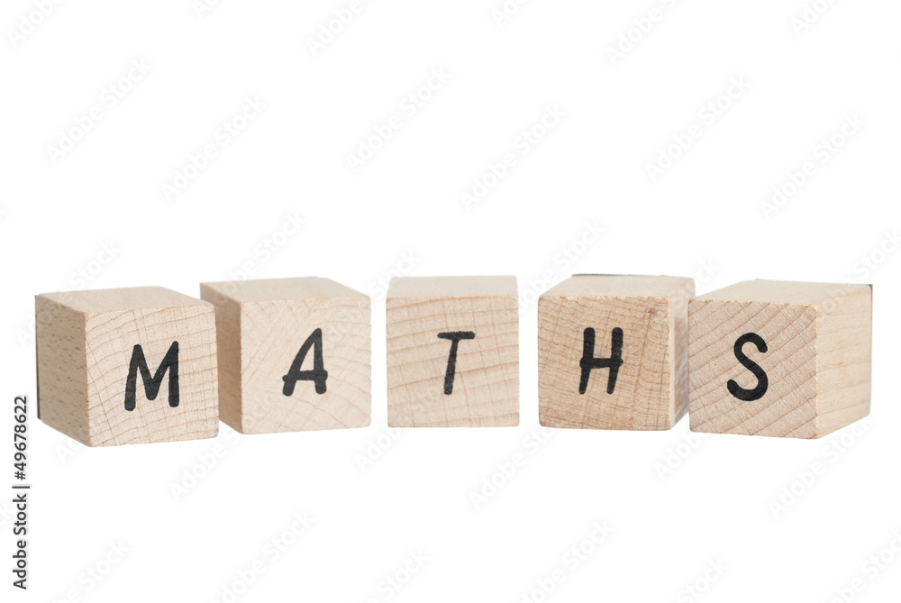 Maths Written With Wooden Blocks. Maths Written With Wooden Blocks.