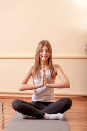 yoga meditation pretty blond