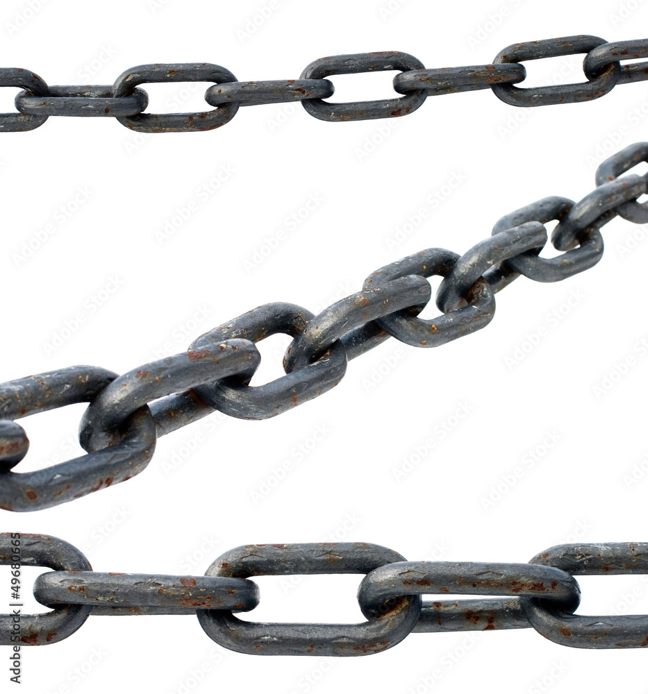 Obraz premium large iron chain isolated on white background