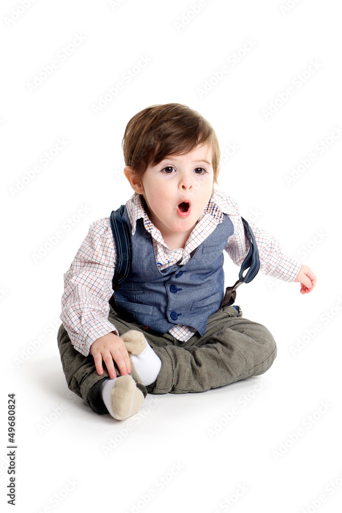 Baby child surprised look Baby child surprised look