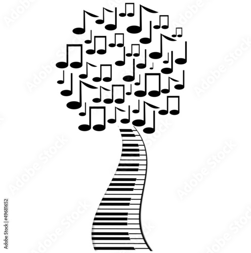abstract tree from notes and keys