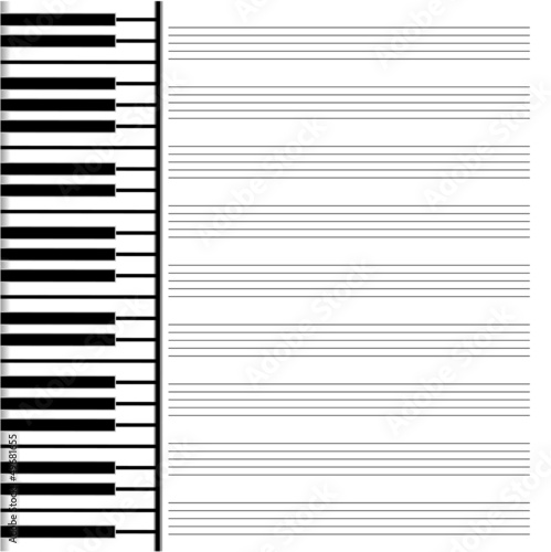 music paper is decorated by the keysGB
