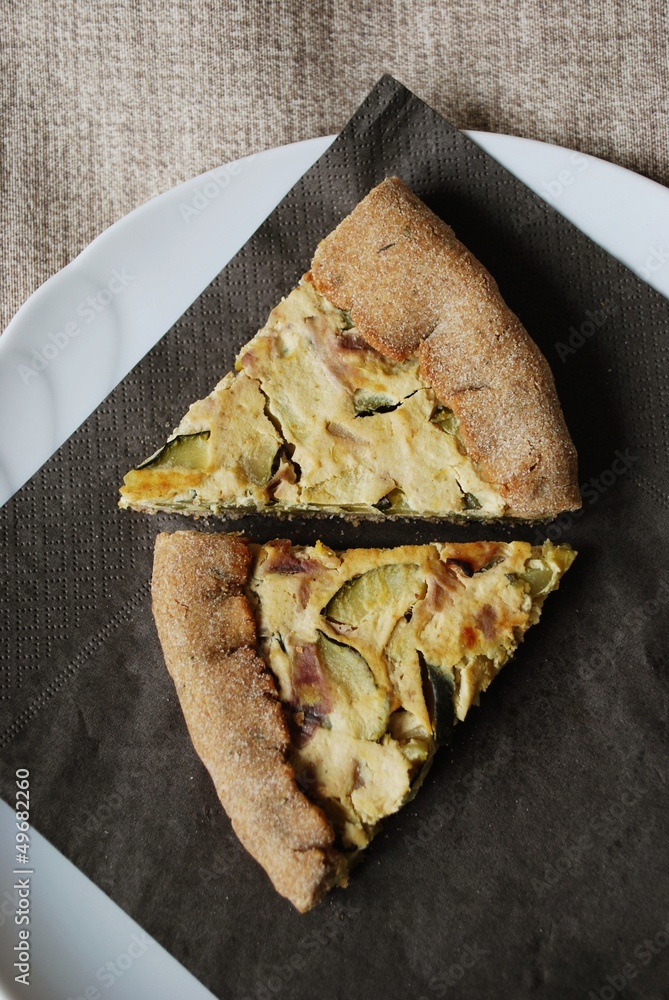 Zucchini and onion tart