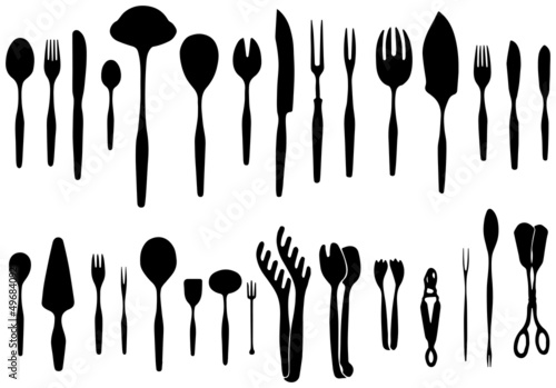 Silhouettes of cutlery