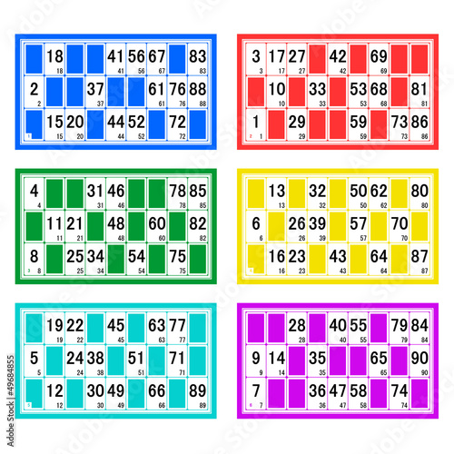 Série de cartes de loto