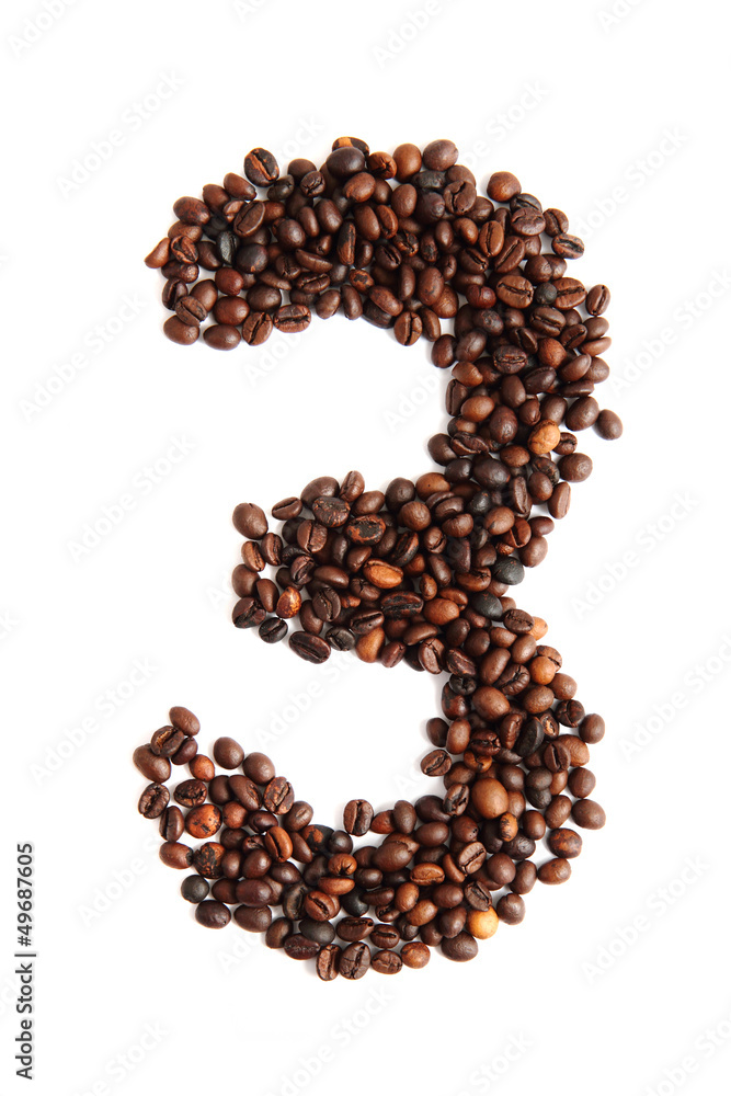 3 - number from coffee beans 3 - number from coffee beans