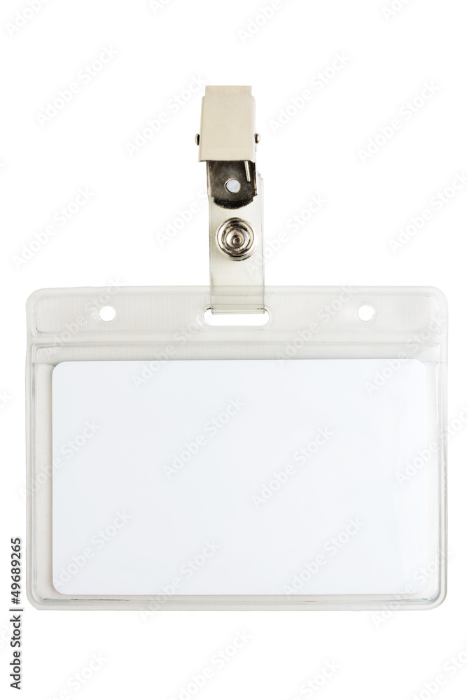 Blank id card isolated on white Blank id card isolated on white